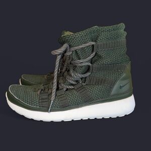 Nike Olive Green Knit High-Top Sneaker